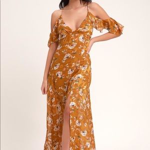 Abundant Happiness Rust Floral Print Maxi Dress
